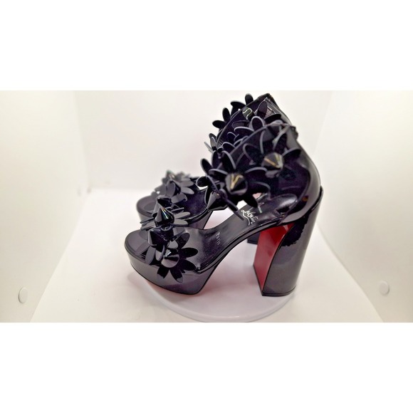 Christian Louboutin Daisy Spikes Alta 85 Black Platform Heel Sandal Pump SZ 36 - Picture 4 of 16